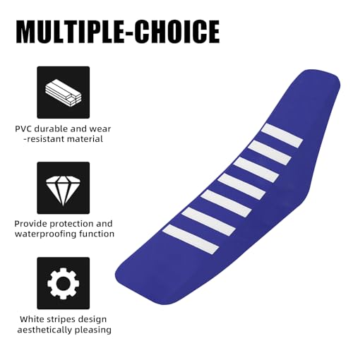 Dirt Bike Seat Cover,Universal Motorcycle Cushion Grip Guard for Most Dirtbike Ebike Like YZ TTR WR PW 50 80 85 125 250-Blue - color: Blue