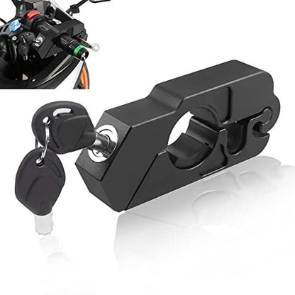 BAIONE Motorcycle Grip Lock Handlebar Throttle Security Lock Anti-Theft Scooters fit for ATV Motorcycles Dirt Street Bike (Black) - color: Black