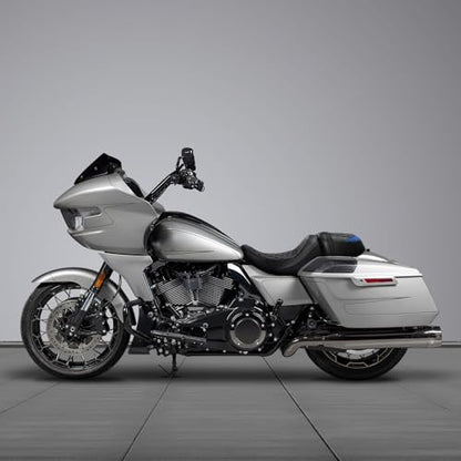 C.C. RIDER Low-Profile Rider&Passenger Seat Fit for Harley Touring 2023-2025 CVO Street Glide FLHXSE CVO Road Glide FLTRXSE 2024-2025 Street Glide FLHX Road Glide FLTRX FLTRXSTSE - size: 09# Black+ Blue Stitchs