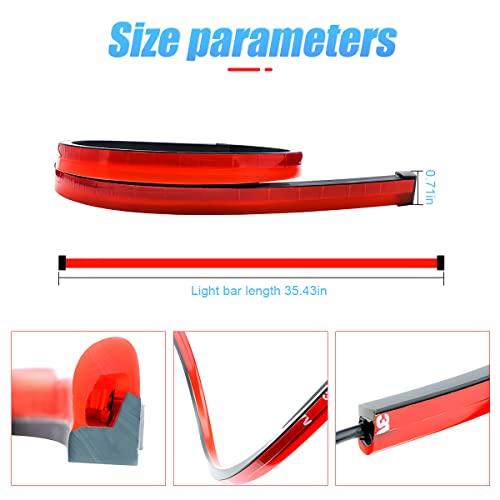 Car LED Brake LED Strip Light, 35inch 144LED DC12V High Mount Stop Brake Light Bar, Rear Window Warning Signal Light for Vehicles Trucks Cars
