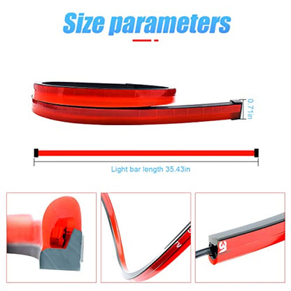 Car LED Brake LED Strip Light, 35inch 144LED DC12V High Mount Stop Brake Light Bar, Rear Window Warning Signal Light for Vehicles Trucks Cars