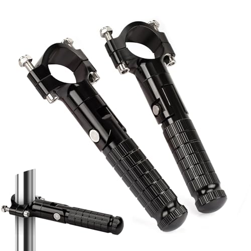 XINGWU 1.25" Foldable Motorcycle Highway Foot Pegs Universal for 32mm Crash Bars CNC Anti-Slip Foot Rest Pedals for Harley Davidson Touring Honda Yamaha Suzuki Motorbike Electric Dirt Pit Bike(Black) - color: Black