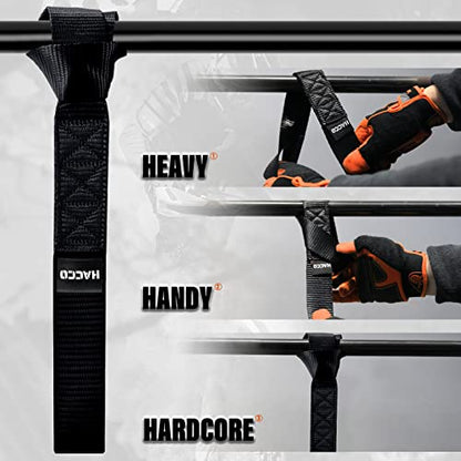 Haccoplanet 8PK Soft Loop Motorcycle Tie-Down Straps, 1.6 x 17inch 10000LB Break Strength, Heavy Duty Tie Down Loops for Securing ATV, UTV, Dirt Bike, Lawn & Garden Equipment (Black) - color: Black