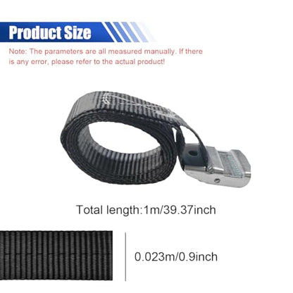 2PCS Lashing Straps with Cam Buckle, 1" x 3Ft Heavy Duty Safety Tie Down Strap, Adjustable Polyester Fiber Ratchet Cinch Strap for Motorcycle, Truck, Trailer, Cargo (1m) - size: 1m