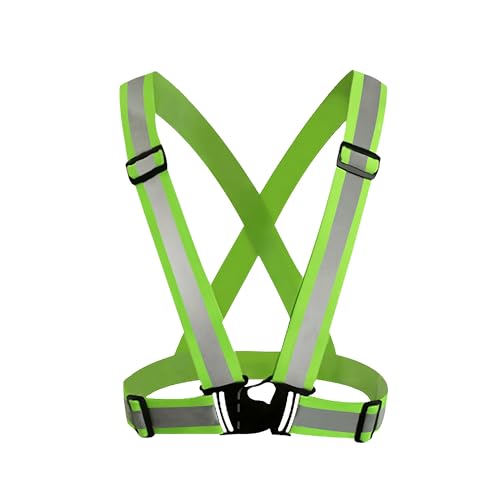 Bilymate Reflective Vest Straps with two reflective arm bands,Unisex Safety Gear Vests for Night Running Cycling Walking