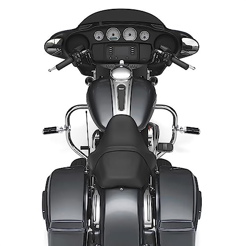 Highway FootPegs Fit for Motorcycle 1 inch to 1 1/3 inch with Engine Guard, Highway Footrest for Harley Indian Yamaha Honda Suzuki (Silver) - color: Silver