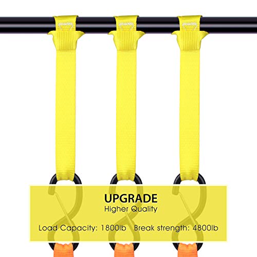 Soft Loop Tie Down Straps 1800Lbs Load Capacity, Tie Down Loops for Securing ATV UTV Motorcycles Scooters Dirt Bikes Lawn Garden Equipment Yellow (8 Pack) - color: yellow-8Pack