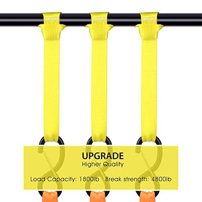 Soft Loop Tie Down Straps 1800Lbs Load Capacity, Tie Down Loops for Securing ATV UTV Motorcycles Scooters Dirt Bikes Lawn Garden Equipment Yellow (8 Pack) - color: yellow-8Pack