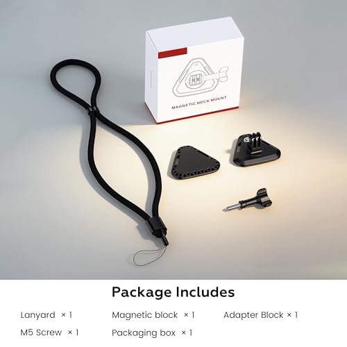 Magnetic Neck Brace with Limiting Rope for osmo Action 6/5/4,for GoPro Max Hero,for Insta360 and Other Wearable Cameras