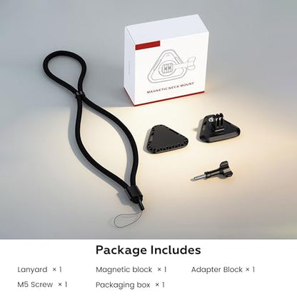 Magnetic Neck Brace with Limiting Rope for osmo Action 6/5/4,for GoPro Max Hero,for Insta360 and Other Wearable Cameras