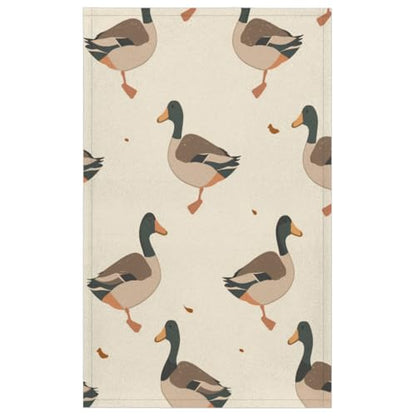 Cute Duck Kitchen Towels Set of 2 Rustic Farm Dish Towels Bar Absorbent Cleaning Tea Towel for Home Dining Restaurants - color: Beige Brown Black