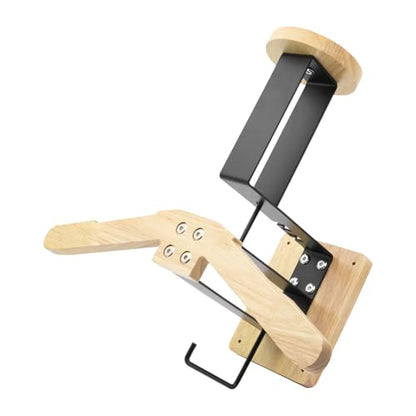 Tactical Gear Wall Mount Stand - Motorcycle Helmet Holder Display Stand with Hooks, Solid Wood Airsoft Plate Carrier Rack for Police, Football and Cycling Suit - color: Natural
