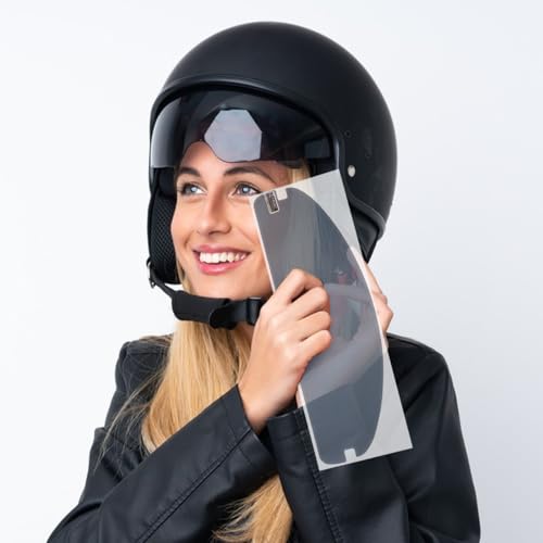 Luxshiny Universal Motorcycle Helmet Anti-Fog Film Rain Shield Visor Sticker Waterproof Sun Visor Protective Patch for Clear Visibility 10.7 X 3.46Inch