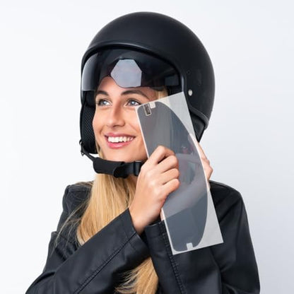 Luxshiny Universal Motorcycle Helmet Anti-Fog Film Rain Shield Visor Sticker Waterproof Sun Visor Protective Patch for Clear Visibility 10.7 X 3.46Inch
