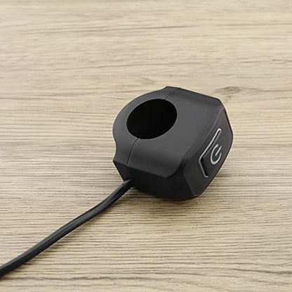Motorcycle Handlebar Switch 22mm 7/8 Inch Handlebar Headlight Control Push Button Switch Waterproof 12V On/Off Switch with White LED Indicator