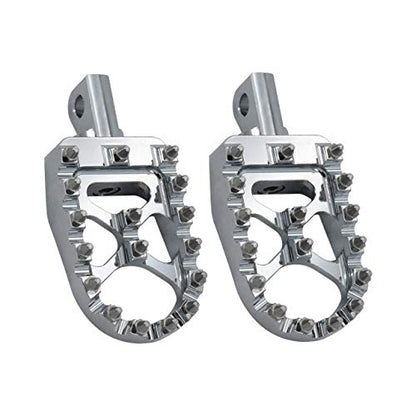 Motorcycle Foot Pegs MX Offroad Footpegs CNC 360° Roating Fit For Harley Sportster Iron 883 Softail Street Glide Dyna Fatboy Chrome - color: Chrome with Cone Spikes