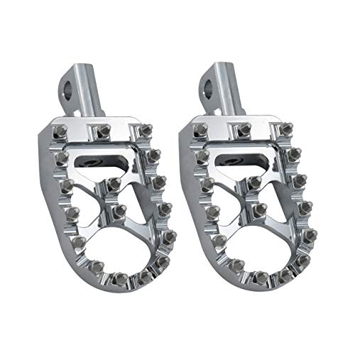 Motorcycle Foot Pegs MX Offroad Footpegs CNC 360° Roating Fit For Harley Sportster Iron 883 Softail Street Glide Dyna Fatboy Chrome - color: Chrome with Cone Spikes