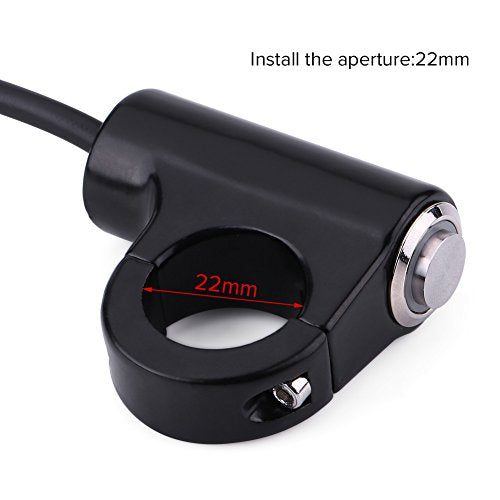 Motorcycle Handlebar Mount Button Switch 7/8" 22mm Motorcycle Push Start Button Horn Button Headlight Brake Fog Lights ON/Off Button with Blue Light Blue Ray Version(B)
