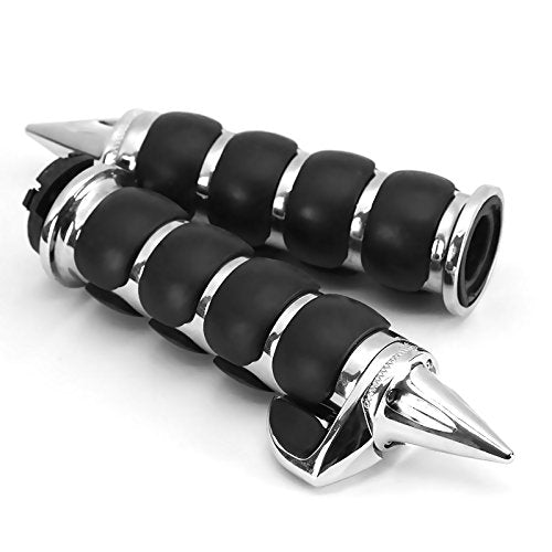 INNOGLOW Motorcycle Handlebar Grips 1 Pairs Hand Grips - color: Chrome Black-B(with Throttle Assist)