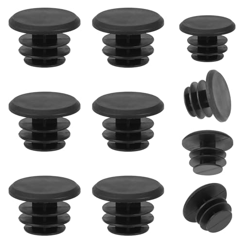 10-Piece Black Plastic Bike Handlebar Plugs - Bar End Caps for Road & Mountain Bikes