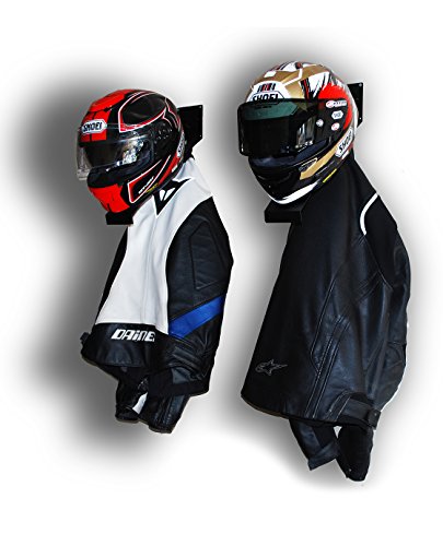Motorcycle Helmet Holder - Helmet Wall Mount - Dirtbike Rack Hanger Display Stand Hook - SportBike Bicycle Racing Gear Storage Garage Organizer - Made in USA