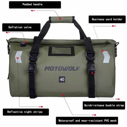 Motorcycle Tail Bag for Honda Monkey 125 2018-2025 Waterproof Duffle Luggage All Weather Back Seat Saddle Bag Expandable Capacity Rear Rack Trunk Storage Bag,Black and Yellow - color: Black and Yellow