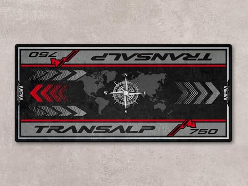 Garage Mat for Transalp 750 Motorcycle Model, Parking mat, Pit Mat, Washable Non-Slip Garage and Showroom Floor Carpet-Rug (Size 1: 86.6 x 39.4/220 x 100 cm) - size: 3'3" x 7'3"