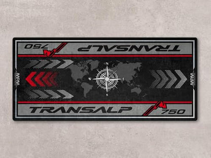 Garage Mat for Transalp 750 Motorcycle Model, Parking mat, Pit Mat, Washable Non-Slip Garage and Showroom Floor Carpet-Rug (Size 1: 86.6 x 39.4/220 x 100 cm) - size: 3'3" x 7'3"