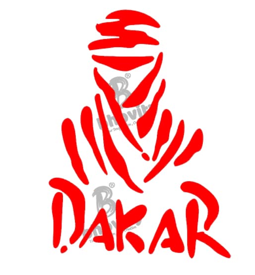 Bhovity® Dakar Rally Reflective Car Sticker, Red, 11 x 15 cm