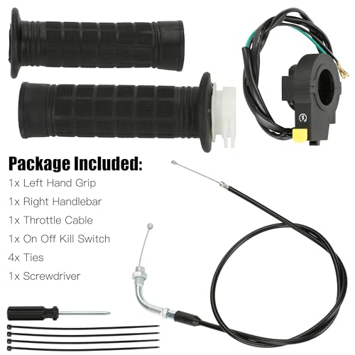 YOXUFA Throttle Cable Twist Throttle Handle Grip Assembly for 2 Stroke Engine 80cc 100cc 49cc 50cc Gas Motor Motorized Bicycle Bike Parts with 7/8" 22mm Handlebar