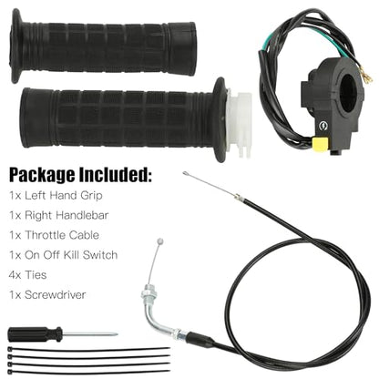 YOXUFA Throttle Cable Twist Throttle Handle Grip Assembly for 2 Stroke Engine 80cc 100cc 49cc 50cc Gas Motor Motorized Bicycle Bike Parts with 7/8" 22mm Handlebar