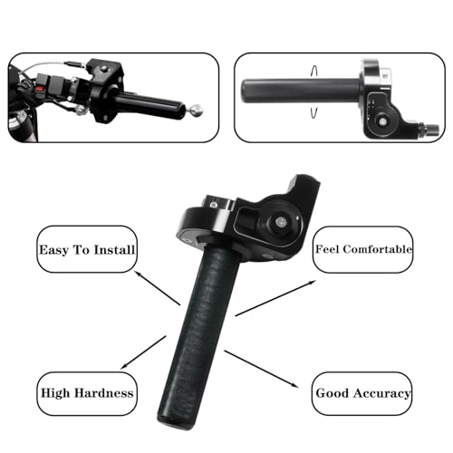 Motorcycle Throttle Grip 7/8" 22mm CNC Aluminum Quick Twister with Throttle Cable for KLX CR CRF EXC XR CRF50 CRF230 50 110 125 230 250 Dirt Pit Bike Motocross Motorbike Quad ATV - color: Style-B-Black