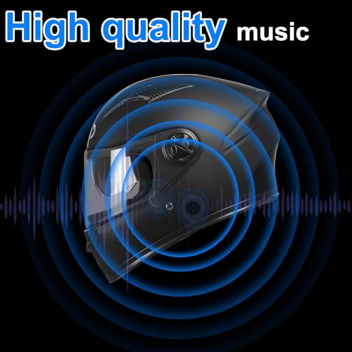 OBEST Motorcycle Helmet Bluetooth Headset,Motorcycle Bluetooth Helmet Speaker,Wireless Installation with Remote Control,BT5.3 Noise Cancellation 1900mAh Battery 50+ Hours Work Time for Skiing Riding