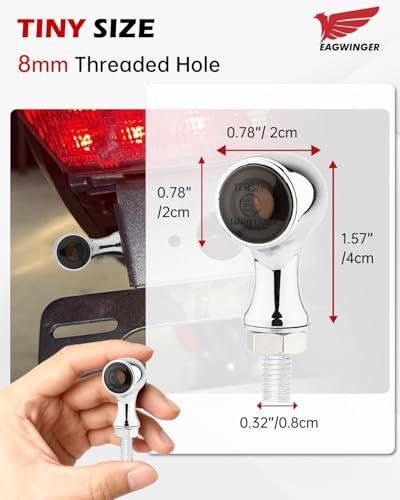 Small Round LED Turn Signals Motorcycle Brake Tail Lights Rear Blinkers Chrome Red Amber Light Universal for Cruiser Bobber Street Bike Cafe Racer Motorbikes (A-Chrome-Amber&Red) - color: A-Chrome-Amber&Red