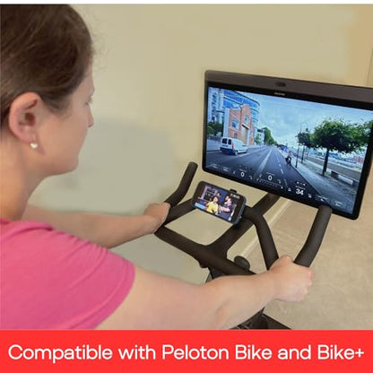 Maxby Magnetic Phone & Tablet Holder for Peloton Bike & Bike+ – Secure 360° Handlebar Mount for iPhone, Samsung & iPad – Tool-Free Install, Strong Magnetic Grip
