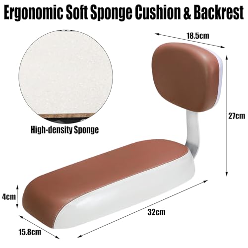 TOPCABIN Bicycle Manned Cushion Mountain Bike Back Shelf Seat Cushion Manned Comfortable Saddle Children Back Seat - color: Brown-Armsrest&Backrest