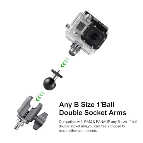 FANAUE Single Socket Arm with M8x1.25 Metric Thread Compatible with RAM Mounts B Size Double Socket Arm.for RAM Mount 1" Ball Head and Motorcycle Phone Holder