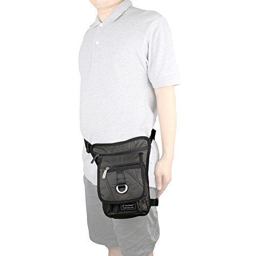 Waterproof Airsoft Tactical Drop Leg Pouch Bag Panel Motorcycle Bag - color: A-Black