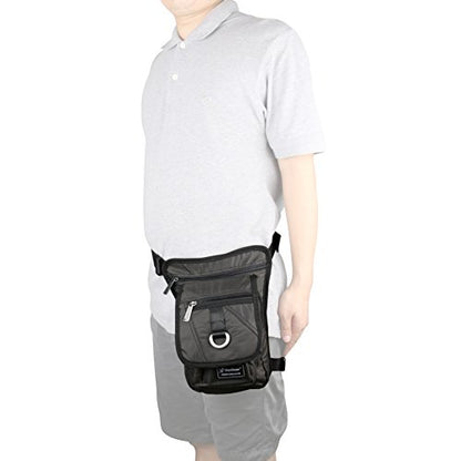 Waterproof Airsoft Tactical Drop Leg Pouch Bag Panel Motorcycle Bag - color: A-Black