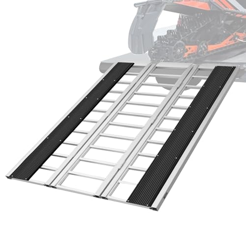BEJONI 85" L Tri-Fold Snowmobile Ramp, Extra-Wide Aluminum Loading Ramps, 1600LBS, Heavy-Duty ATV Ramp for Pickup Truck, Trailer, UTVs, ATVs, Motorcycles, Dirt Bikes, Winter Gift for Man - size: 85'' L - 1600lbs Load Capacity