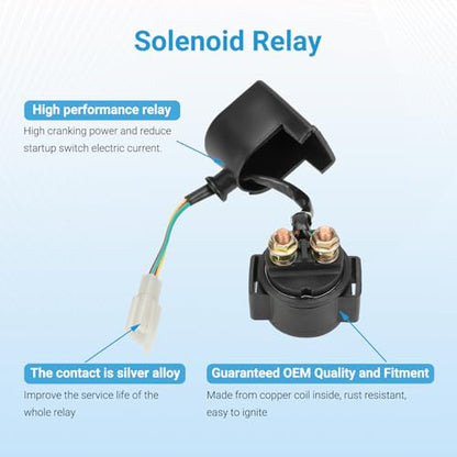 EOPOAYI Electric Wiring Harness Kit Compatible with Taotao Coolster 110cc 125cc Chinese ATV Quad 4 Wheeler 4-Stroke Parts with Starter Solenoid Relay Ignition Coil Voltage Regulator CDI Box Spark Plug