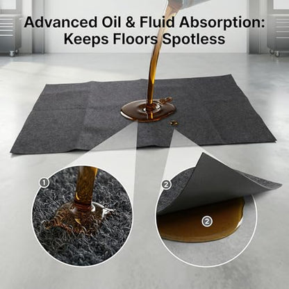 Oil Spill Mat for Under Car, Reusable Protect Garage Floor Mat, WaterproofBacking Oil Absorbent Pads Driveway Drip Pad for Motorcycle, 59x35.43in
