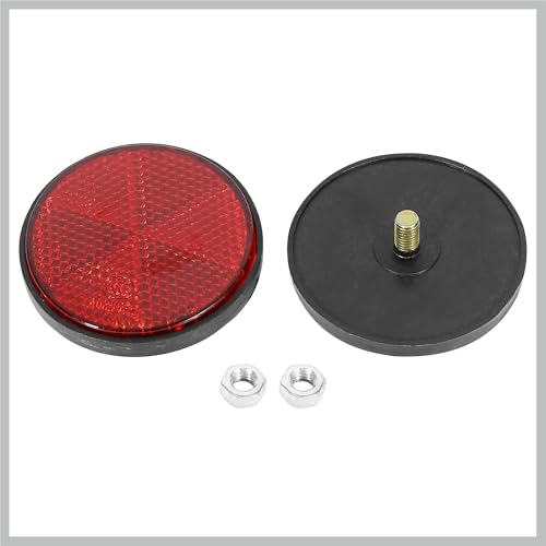 Pair M6x1.0 Red Plastic Universal Screw Mount Reflective Warning Reflector for Motorcycle Bike Replacement Car Parts
