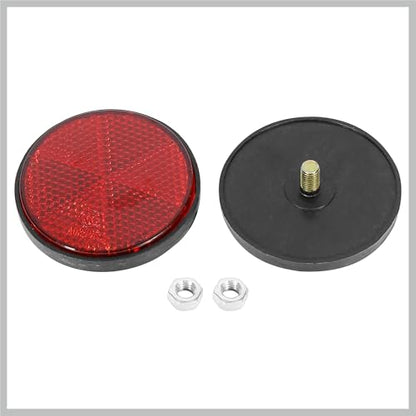 Pair M6x1.0 Red Plastic Universal Screw Mount Reflective Warning Reflector for Motorcycle Bike Replacement Car Parts