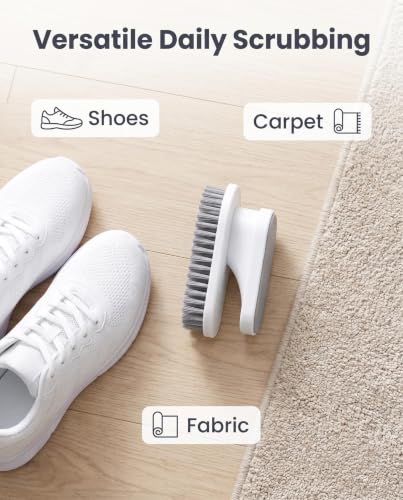 3 Pack Cleaning Brush Set, Multi-Purpose Scrub Brushes | Ergonomic Long Handles, Shoe Brush, Laundry Brush & Hand Scrubber, For Bathroom, Kitchen, Sink, Tub, Tile, Grout，Car