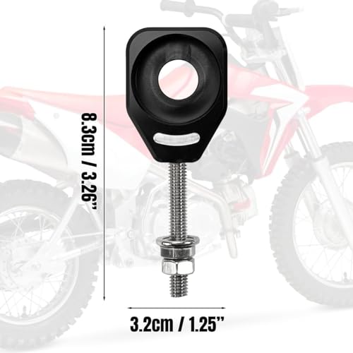 Canitu Black Rear Chain Adjusters,Motorcycle Billet Rear Axle Blocks Swingarm Spool Tensioner Tension Adjuster Accessories for Honda CRF110 2013-2024 - color: BLACK