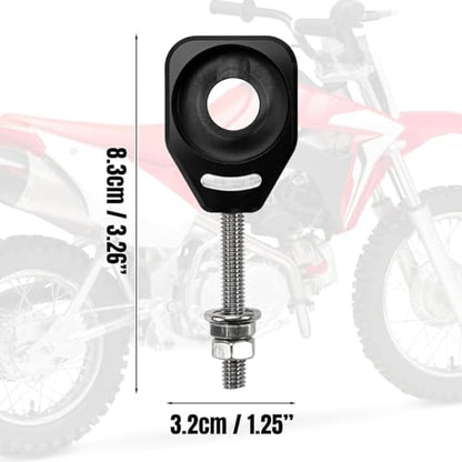Canitu Black Rear Chain Adjusters,Motorcycle Billet Rear Axle Blocks Swingarm Spool Tensioner Tension Adjuster Accessories for Honda CRF110 2013-2024 - color: BLACK