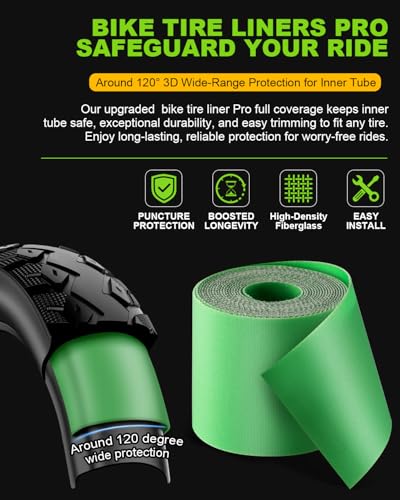 Julai Bike Tire Liner Pro, Inner Tube Bicycle Flat Protector Compatible with 20/24/26/27.5/29" - size: 700x35-45C; 26/29x1.5-1.75"