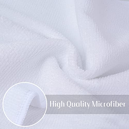 SINLAND Microfiber Cleaning Cloth Dish Cloth Kitchen No Streak Absorbent Dish Rags Lens Cloths 12Inchx12Inch 12 Pack White - color: White