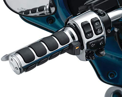 Kuryakyn 6470 Motorcycle Handlebar Accessory: Heated ISO-Grips for 2008-20 Harley-Davison with Electronic Throttle Control, Chrome, 1 Pair